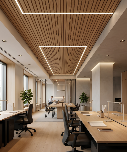 LED lighting for workspaces and offices